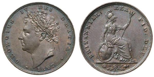 1 Фартінг Сполучене королівство Великобританії та Ірландії (1801-1922) Мідь Георг IV (1762-1830)