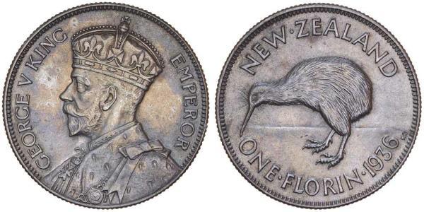 1 Флорин Новая Зеландия Серебро Георг V (1865-1936)