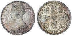 1 Флорин Соединённое королевство Великобритании и Ирландии (1801-1922) Серебро Виктория (1819 - 1901)