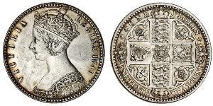1 Флорин Соединённое королевство Великобритании и Ирландии (1801-1922) Серебро Виктория (1819 - 1901)