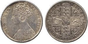 1 Флорин Соединённое королевство Великобритании и Ирландии (1801-1922) Серебро Виктория (1819 - 1901)