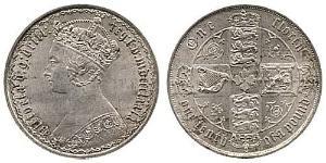 1 Флорин Соединённое королевство Великобритании и Ирландии (1801-1922) Серебро Виктория (1819 - 1901)