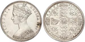 1 Флорин Соединённое королевство Великобритании и Ирландии (1801-1922) Серебро Виктория (1819 - 1901)