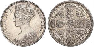 1 Флорин Соединённое королевство Великобритании и Ирландии (1801-1922) Серебро Виктория (1819 - 1901)