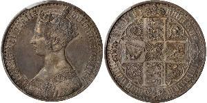 1 Флорин Соединённое королевство Великобритании и Ирландии (1801-1922) Серебро Виктория (1819 - 1901)