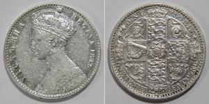 1 Флорин Соединённое королевство Великобритании и Ирландии (1801-1922) Серебро Виктория (1819 - 1901)