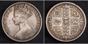 1 Флорин Соединённое королевство Великобритании и Ирландии (1801-1922) Серебро Виктория (1819 - 1901)