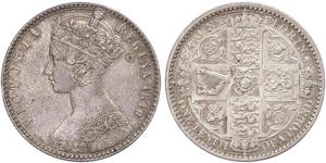 1 Флорин Соединённое королевство Великобритании и Ирландии (1801-1922) Серебро Виктория (1819 - 1901)
