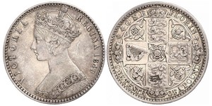 1 Флорин Соединённое королевство Великобритании и Ирландии (1801-1922) Серебро Виктория (1819 - 1901)