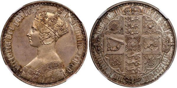 1 Флорин Соединённое королевство Великобритании и Ирландии (1801-1922) Серебро Виктория (1819 - 1901)