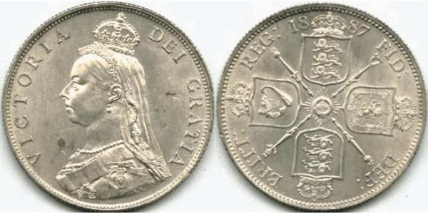 1 Флорин Соединённое королевство Великобритании и Ирландии (1801-1922) Серебро Виктория (1819 - 1901)