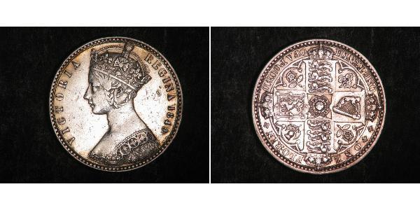 1 Флорин Соединённое королевство Великобритании и Ирландии (1801-1922) Серебро Виктория (1819 - 1901)