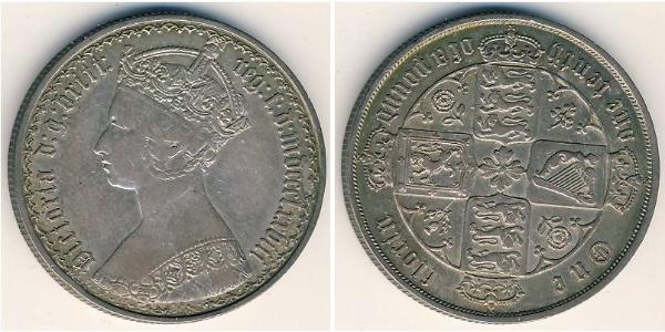 1 Флорин Соединённое королевство Великобритании и Ирландии (1801-1922) Серебро Виктория (1819 - 1901)