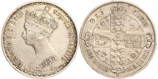 1 Флорин Соединённое королевство Великобритании и Ирландии (1801-1922) Серебро Виктория (1819 - 1901)