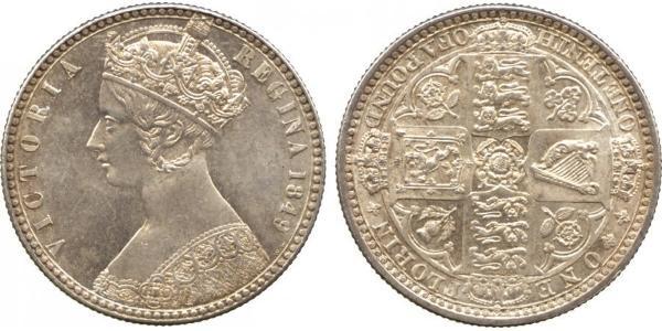 1 Флорин Соединённое королевство Великобритании и Ирландии (1801-1922) Серебро Виктория (1819 - 1901)