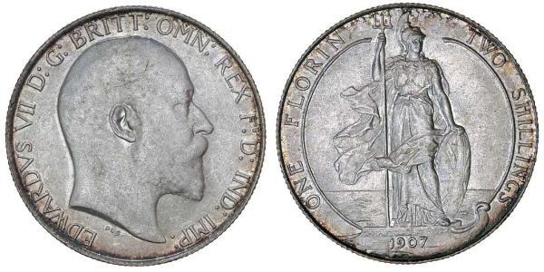 1 Флорин Соединённое королевство Великобритании и Ирландии (1801-1922) Серебро Эдуард VII (1841-1910)