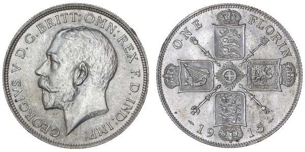 1 Флорин Соединённое королевство Великобритании и Ирландии (1801-1922) Серебро Георг V (1865-1936)