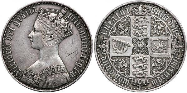 1 Флорин Соединённое королевство Великобритании и Ирландии (1801-1922) Серебро Виктория (1819 - 1901)