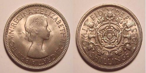 1 Флорін Велика Британія (1922-) Нікель/Мідь Єлизавета II (1926-2022)