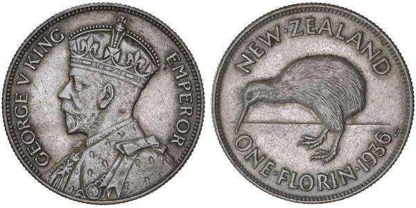 1 Флорін Нова Зеландія Срібло Георг V (1865-1936)