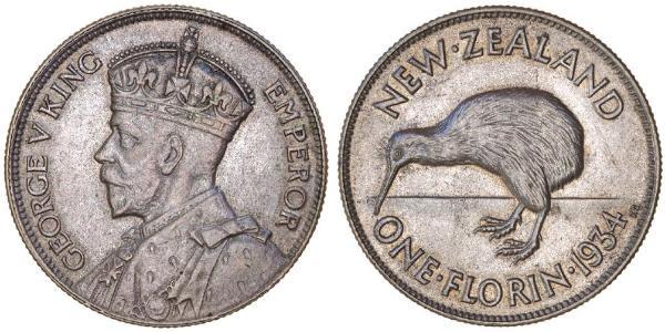 1 Флорін Нова Зеландія Срібло Георг V (1865-1936)