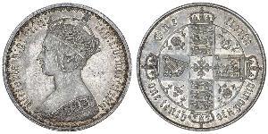 1 Флорін Сполучене королівство Великобританії та Ірландії (1801-1922) Срібло Вікторія (1819 - 1901)