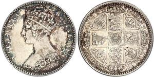 1 Флорін Сполучене королівство Великобританії та Ірландії (1801-1922) Срібло Вікторія (1819 - 1901)