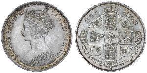 1 Флорін Сполучене королівство Великобританії та Ірландії (1801-1922) Срібло Вікторія (1819 - 1901)