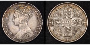 1 Флорін Сполучене королівство Великобританії та Ірландії (1801-1922) Срібло Вікторія (1819 - 1901)