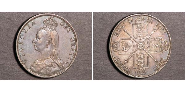 1 Флорін Сполучене королівство Великобританії та Ірландії (1801-1922) Срібло Вікторія (1819 - 1901)