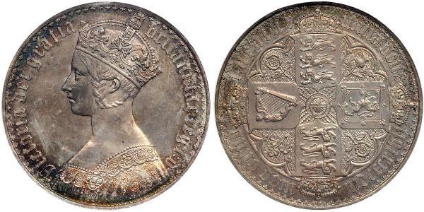 1 Флорін Сполучене королівство Великобританії та Ірландії (1801-1922) Срібло Вікторія (1819 - 1901)