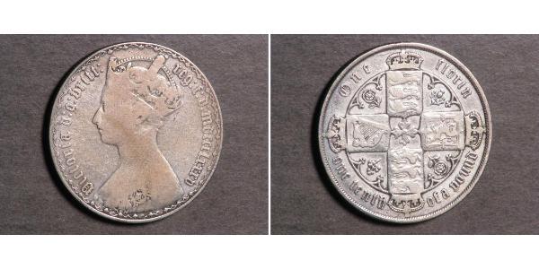 1 Флорін Сполучене королівство Великобританії та Ірландії (1801-1922) Срібло Вікторія (1819 - 1901)