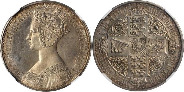 1 Флорін Сполучене королівство Великобританії та Ірландії (1801-1922) Срібло Вікторія (1819 - 1901)