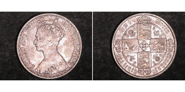 1 Флорін Сполучене королівство Великобританії та Ірландії (1801-1922) Срібло Вікторія (1819 - 1901)