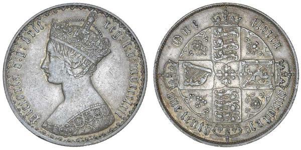 1 Флорін Сполучене королівство Великобританії та Ірландії (1801-1922) Срібло Вікторія (1819 - 1901)