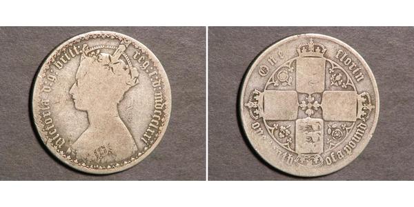 1 Флорін Сполучене королівство Великобританії та Ірландії (1801-1922) Срібло Вікторія (1819 - 1901)