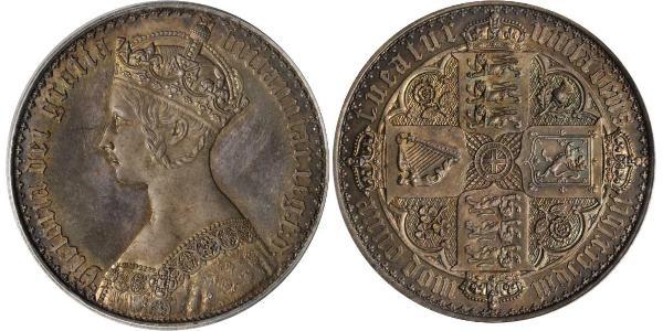 1 Флорін Сполучене королівство Великобританії та Ірландії (1801-1922) Срібло Вікторія (1819 - 1901)