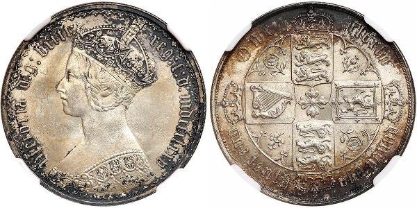 1 Флорін Сполучене королівство Великобританії та Ірландії (1801-1922) Срібло Вікторія (1819 - 1901)