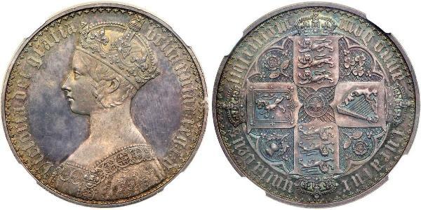 1 Флорін Сполучене королівство Великобританії та Ірландії (1801-1922) Срібло Вікторія (1819 - 1901)