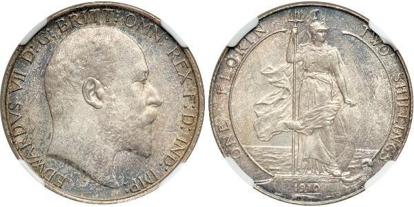 1 Флорін Сполучене королівство Великобританії та Ірландії (1801-1922) Срібло Едвард VII (1841-1910)