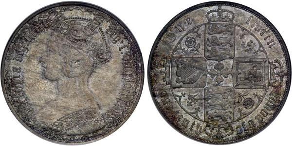 1 Флорін Сполучене королівство Великобританії та Ірландії (1801-1922) Срібло Вікторія (1819 - 1901)