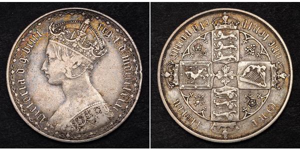 1 Флорін Сполучене королівство Великобританії та Ірландії (1801-1922) Срібло Вікторія (1819 - 1901)