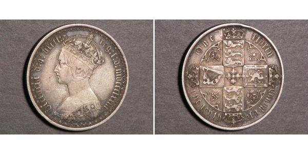 1 Флорін Сполучене королівство Великобританії та Ірландії (1801-1922) Срібло Вікторія (1819 - 1901)