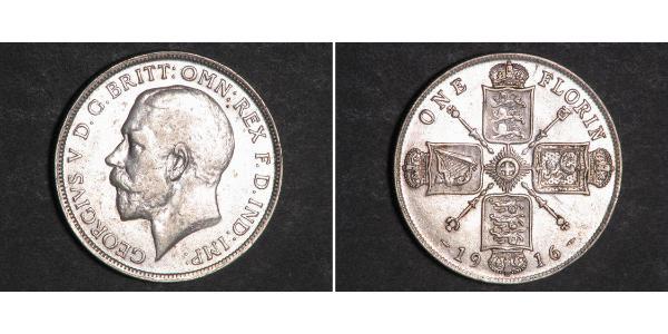 1 Флорін Сполучене королівство Великобританії та Ірландії (1801-1922) Срібло Георг V (1865-1936)