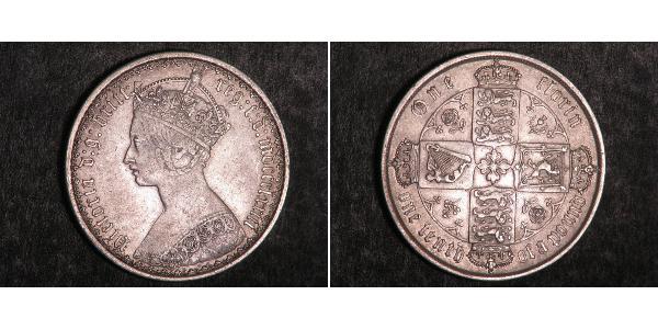 1 Флорін Сполучене королівство Великобританії та Ірландії (1801-1922) Срібло Вікторія (1819 - 1901)