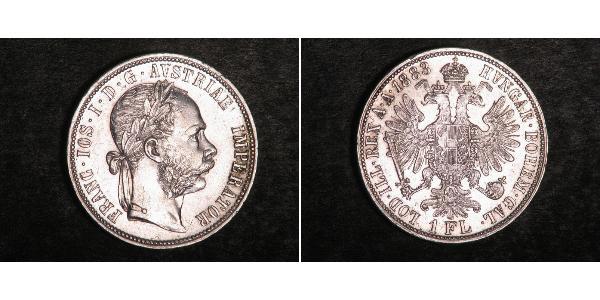 1 Флорін / 1 Гульден Австро-Угорщина (1867-1918) Срібло Франц Иосиф I (1830 - 1916)