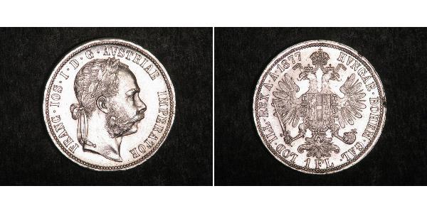 1 Флорін / 1 Гульден Австро-Угорщина (1867-1918) Срібло Франц Иосиф I (1830 - 1916)