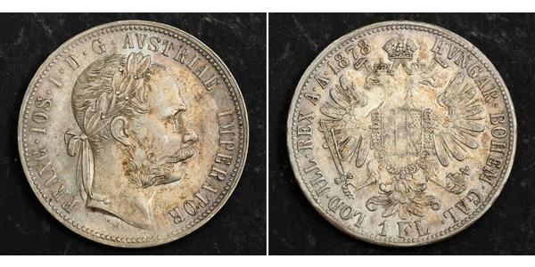 1 Флорін / 1 Гульден Австро-Угорщина (1867-1918) Срібло Франц Иосиф I (1830 - 1916)