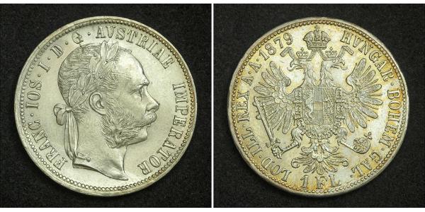 1 Флорін / 1 Гульден Австро-Угорщина (1867-1918) Срібло Франц Иосиф I (1830 - 1916)