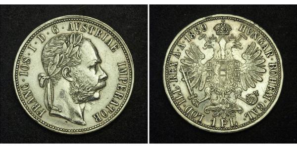 1 Флорін / 1 Гульден Австро-Угорщина (1867-1918) Срібло Франц Иосиф I (1830 - 1916)